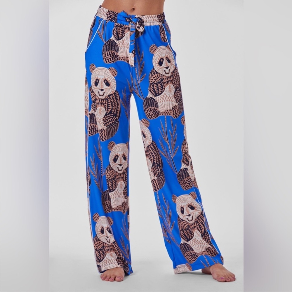 Noli S Panda pajama set long sleeve pants 0372 button up soft blue small - Picture 2 of 16